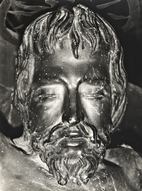 Brogi/ Malenotti, Gino — Firenze, Ch. S. Croce. Donatello. Crocefisso ligneo — particolare, volto